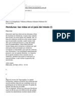 Honduras Las Vidas en El Pais Del Miedo Plaza Publica