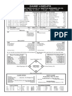 Game Lineups: TAMPA BAY RAYS (16-23) vs. SEATTLE MARINERS (20-18)