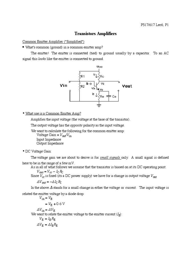 Transistors Amplifiers PDF