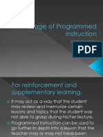 Usage of Programmed Instruction