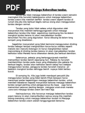 Karangan Cara Cara Jaga Kebersihan Tandas Awam