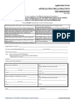 Affiliated Organisation Membership: Application Form