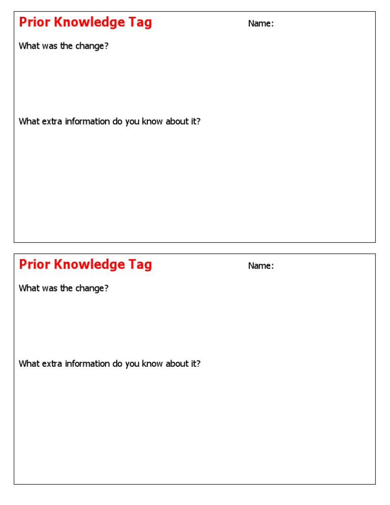 Prior Knowledge Tag | PDF