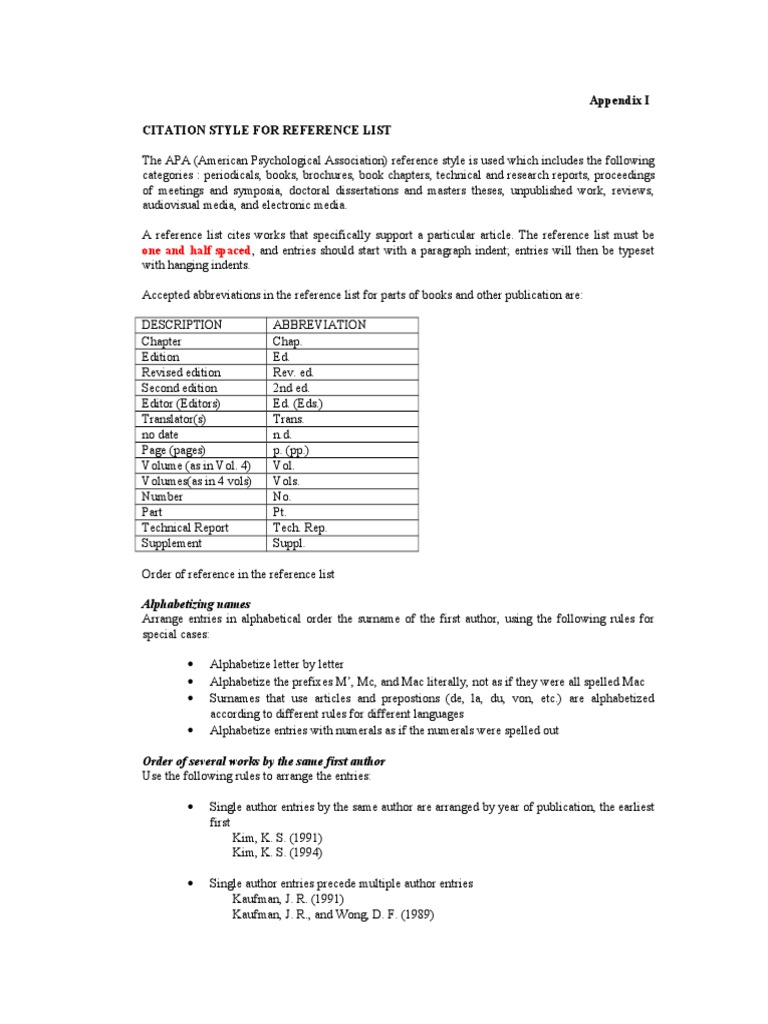 Appendix I New Citation in Ref List Thesis Citation