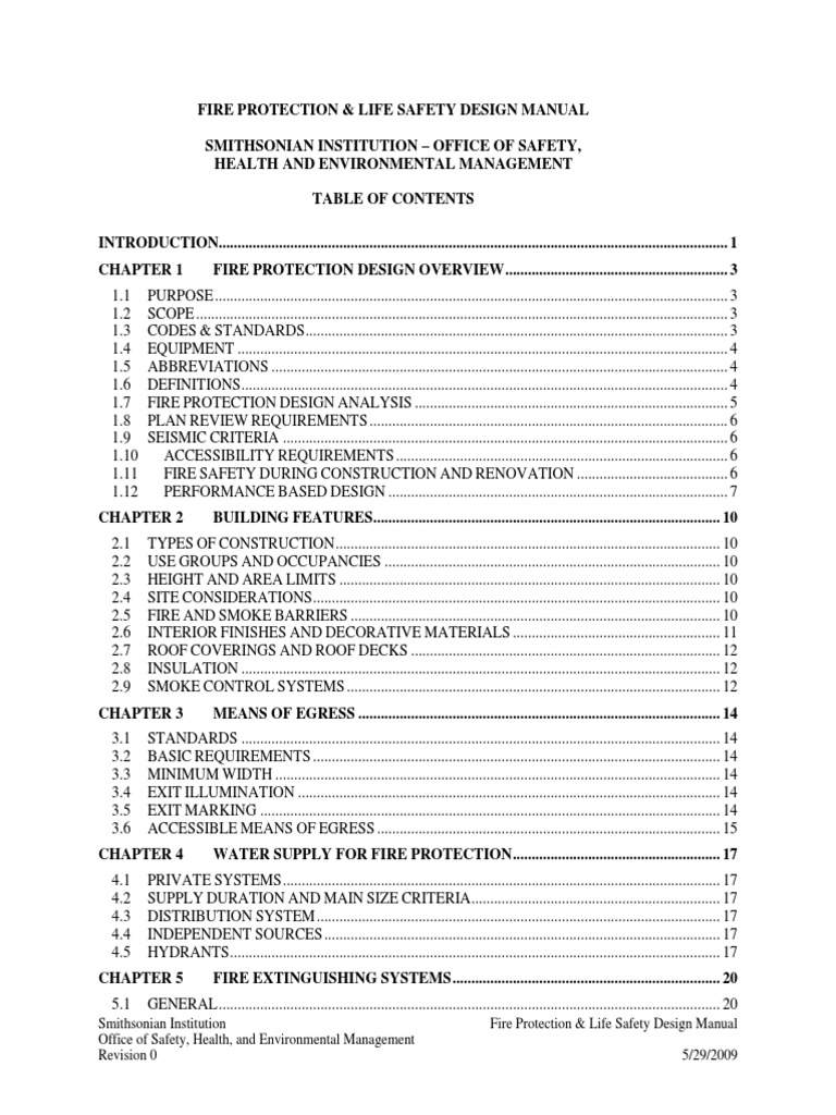 Smithsonian Fire Safety Design Manual | PDF | Fire Sprinkler System ...