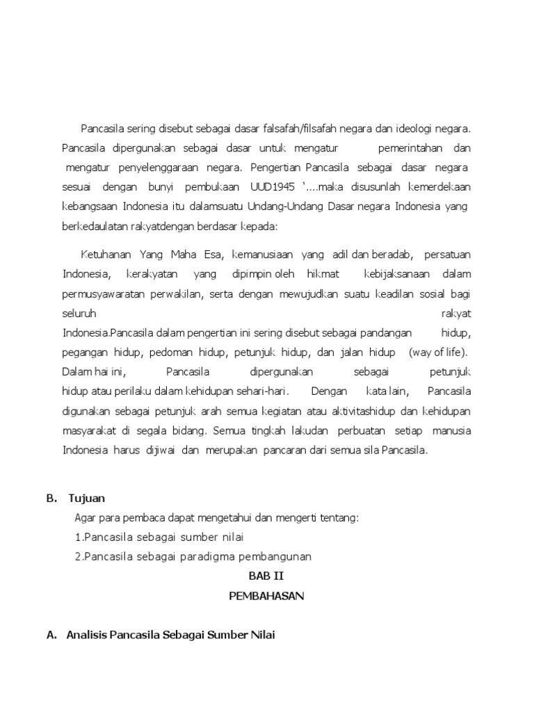 Pancasila Sering Disebut Sebagai Dasar Falsafah