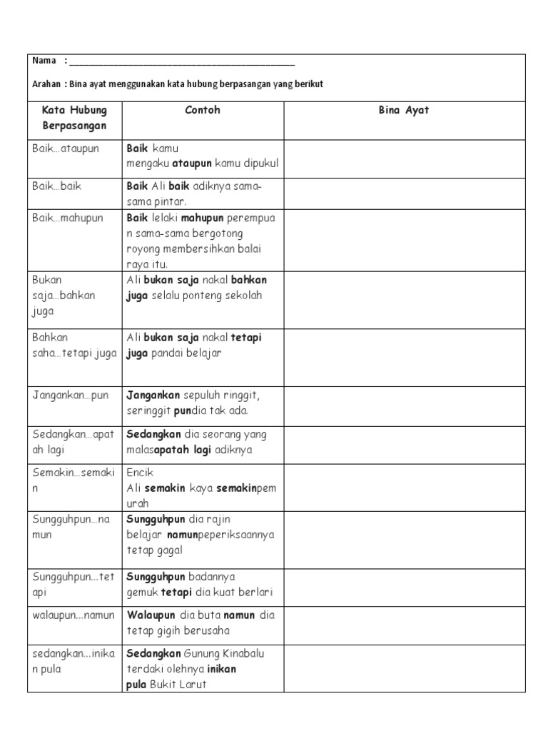 Kata Hubung Berpasangan Pdf