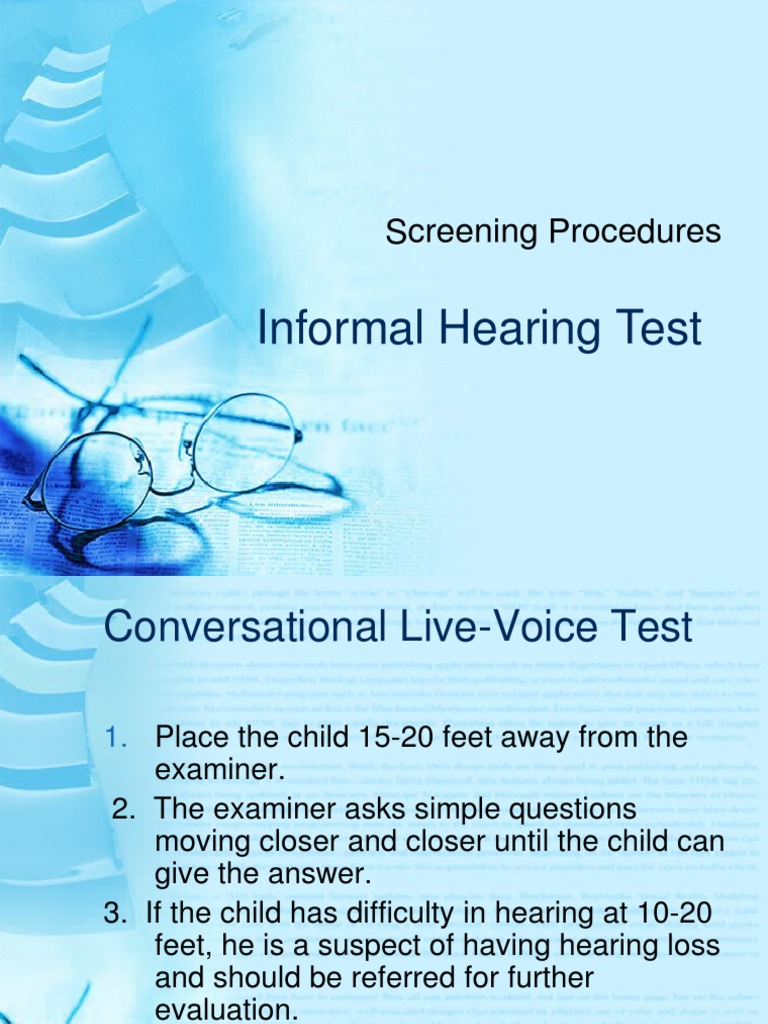 Informal Hearing Test Procedures | PDF