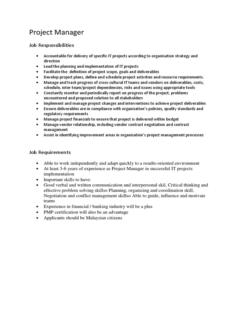 JD & JR - Project Manager | PDF
