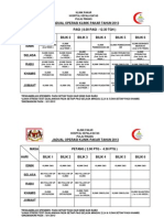 Jadual Waktu Operasi Unit & Klinik Hkb 2013