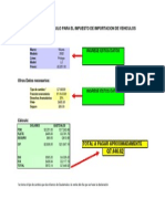 Calculo de Impuestos Importacion Vehiculos