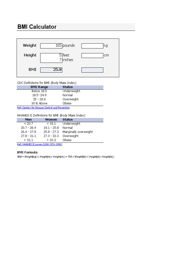 BMI Calculator | PDF