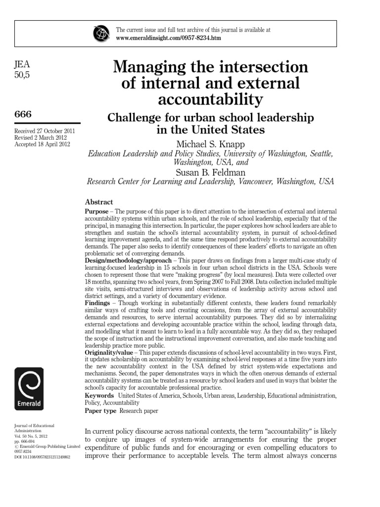 Managing The Intersection of Internal and External Accountability ...