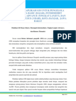 PELATIHAN APLIKASI GIS UNTUK PENGELOLA BASIS DATA BASIC (DASAR), INTERMEDIET (MENENGAH), ADVANCE (TINGKAT LANJUT), DAN TEMATIK / KHUSUS (3 HARI),  KOTA BANJAR,  JAWA BARAT
