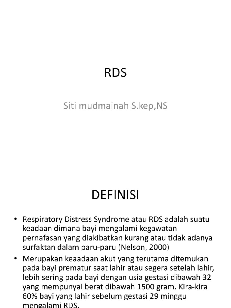 Patofisiologi RDS pada Bayi Prematur | PDF