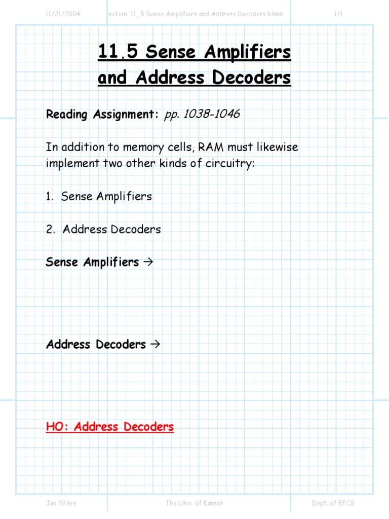 Address Decoders in RAM Design | PDF | Science & Mathematics
