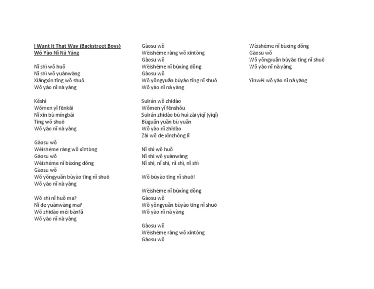 I Want It That Way Lyrics