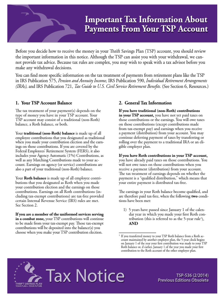 Important Tax Rules for TSP Withdrawals | PDF | Individual Retirement ...