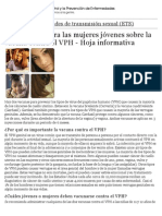 Información para las mujeres jóvenes sobre la vacuna del VPH