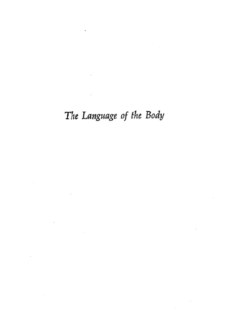 Alexander Lowen - The Language of The Body | PDF