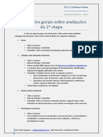 Orientações Gerais Sobre Avaliações Da 2º Etapa