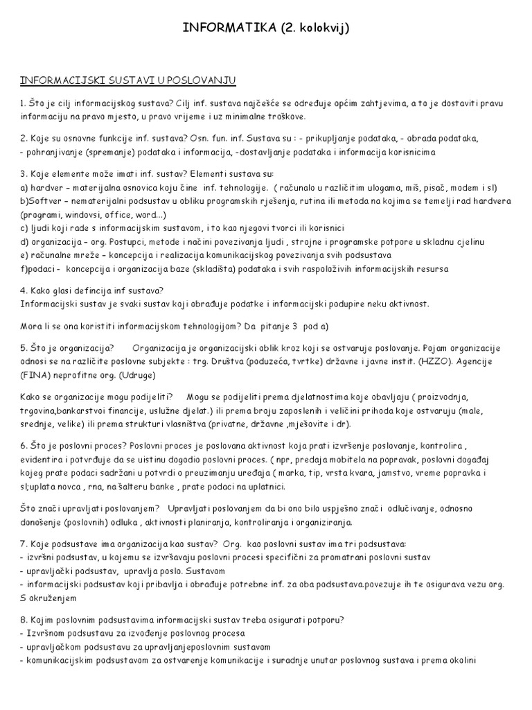 Poslovna Informatika | PDF