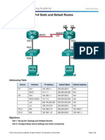 6.2.2.5 Lab - Configuring IPv4 Static and Default Routes