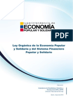 Ley Orgánica de La Economía Popular y Solidaria y Del Sector Financiero Popular y Solidario