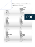 Ejemplos Palabras Similares Significados Diferentes