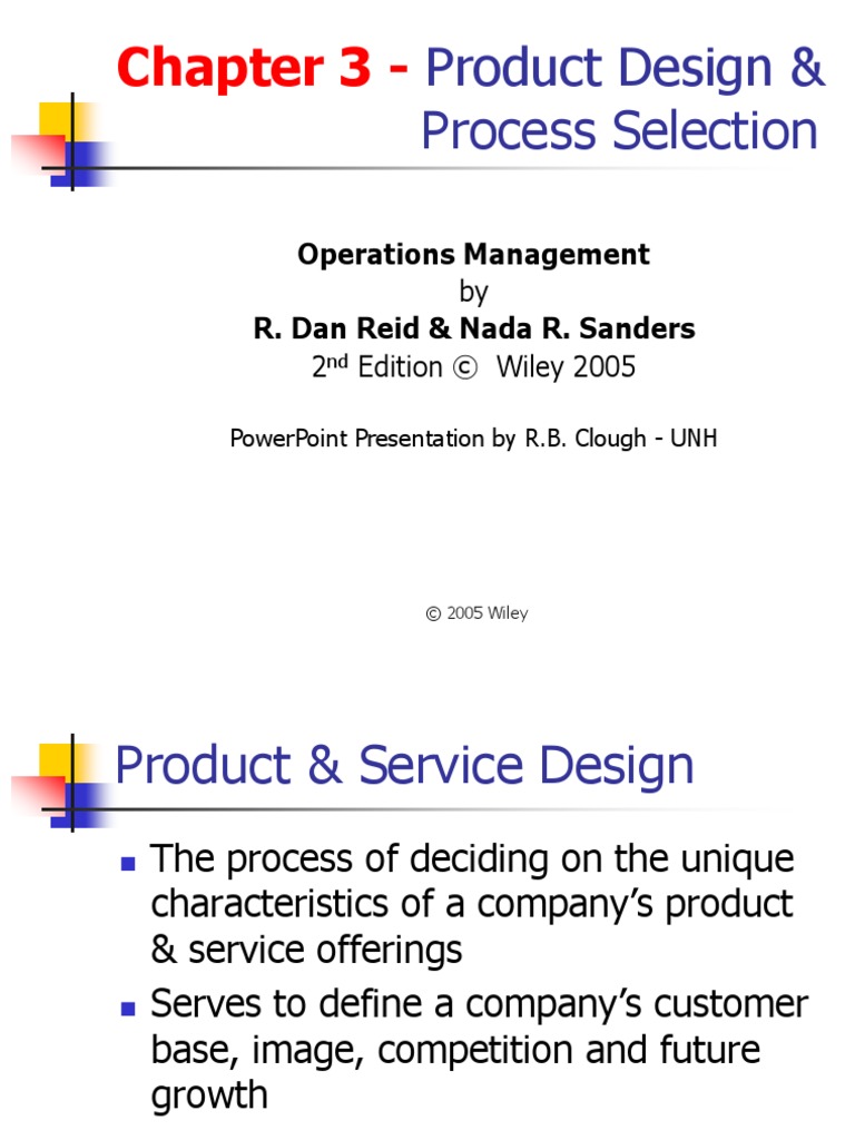 Chapter 3 - Product Design & Process Selection | PDF | Automation ...
