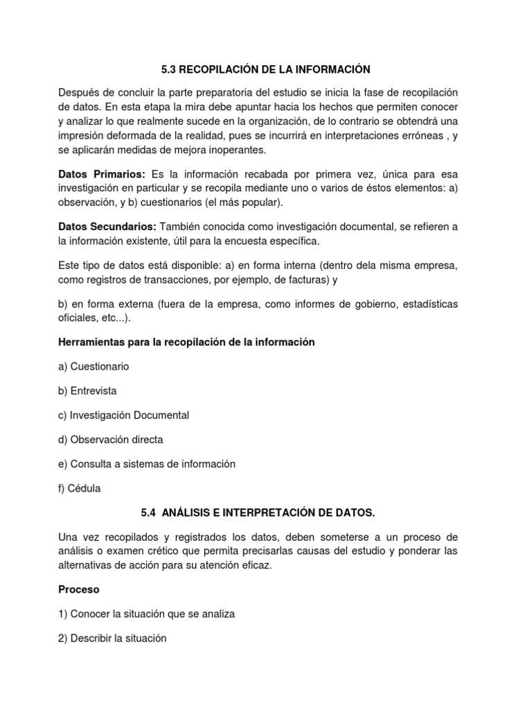 Recopilación de Información Organizacional | PDF | Crecimiento personal ...
