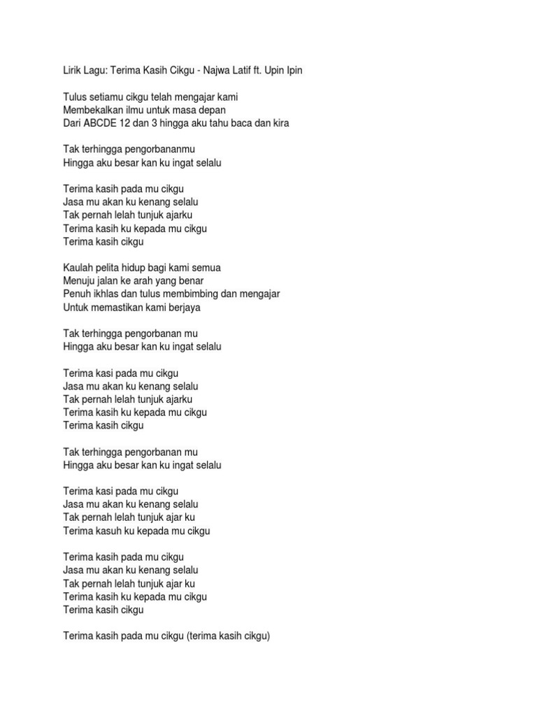 Lirik Lagu Pdf