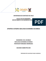 Geología económica de minas segundo semestre 2009