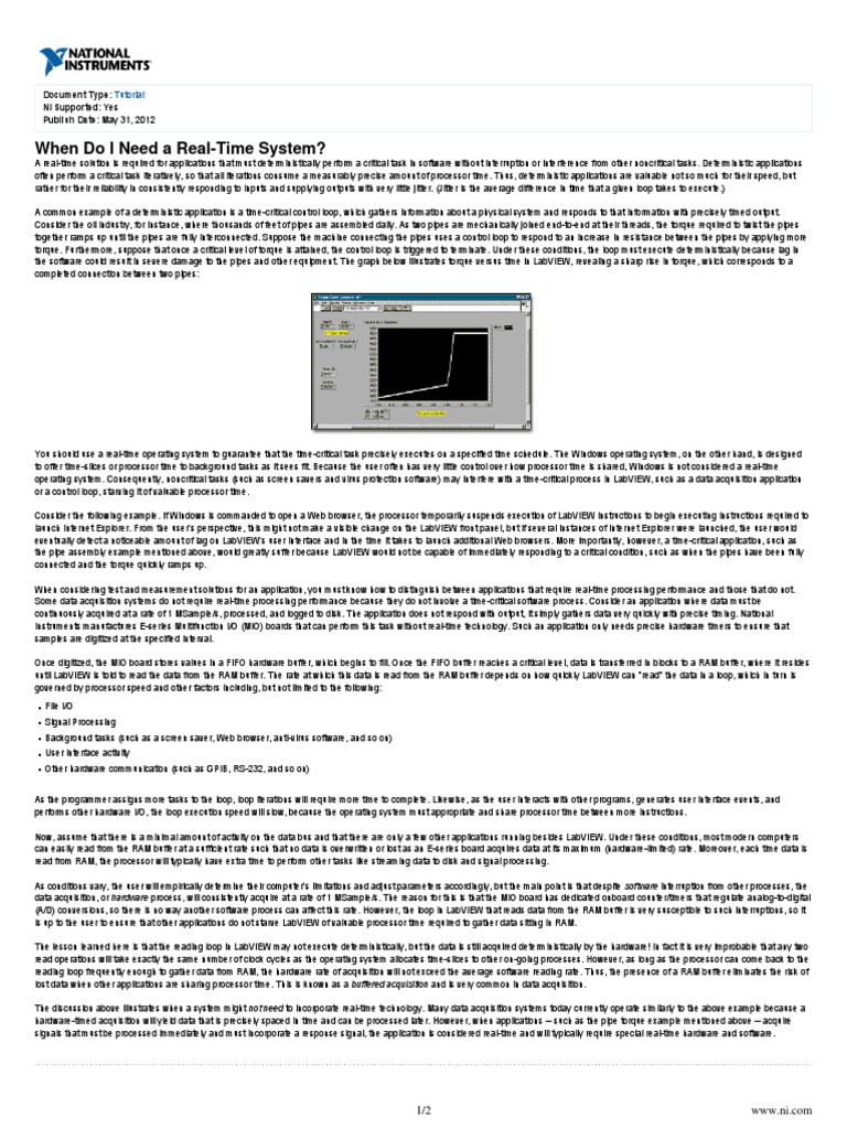 When Do I Need RT System | PDF | Real Time Computing | Operating System