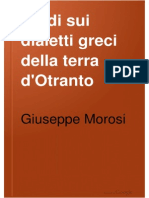 Studi Sui Dialetti Greci Della Terra d O