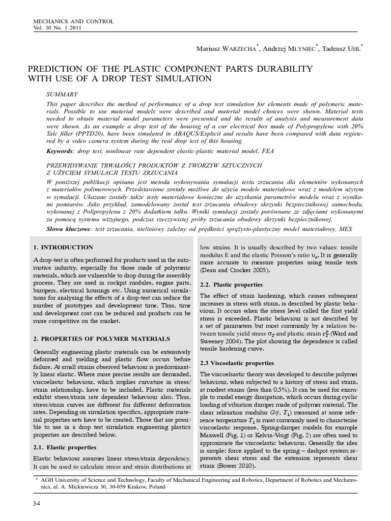 Polymer Drop Test Analysis | PDF | Viscoelasticity | Yield (Engineering)