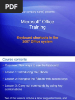 Microsoft® Office Excel Shortcut