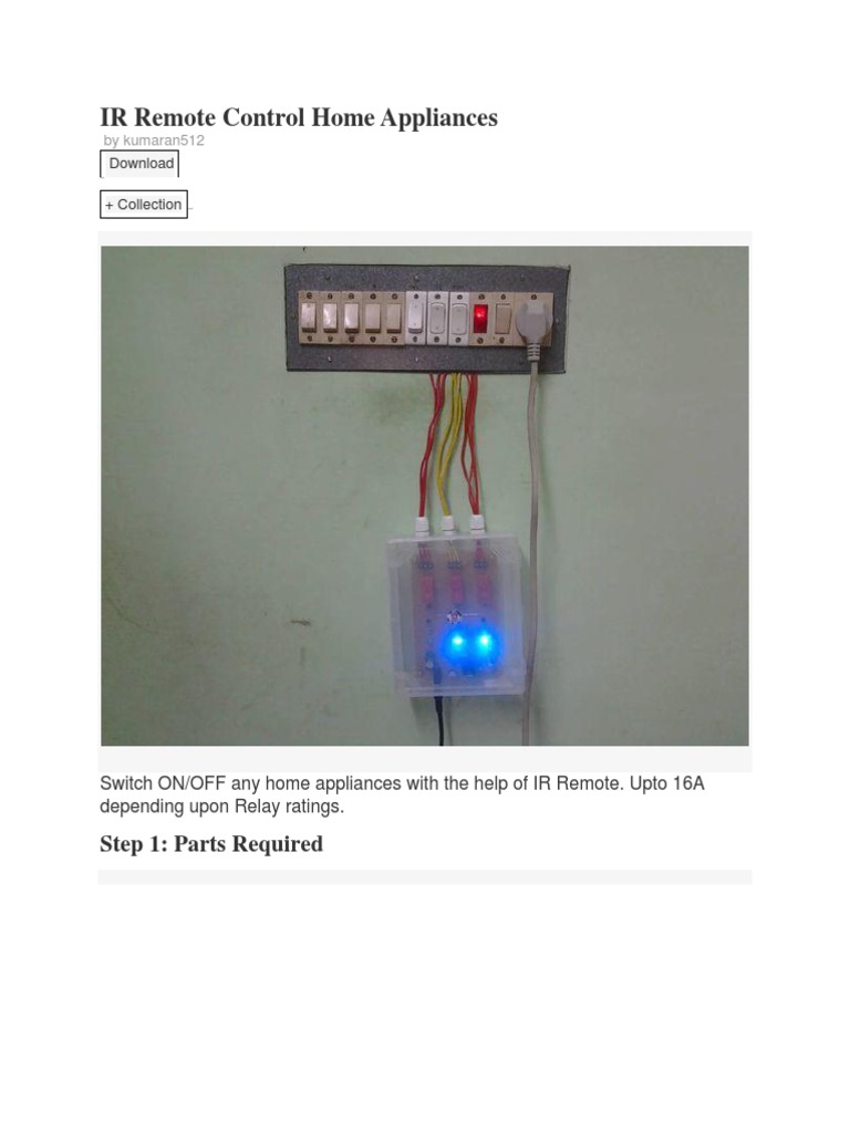 Control Home Appliances with IR Remote | PDF | Switch | Power Supply