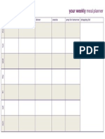 Blank Meal Planner 2013