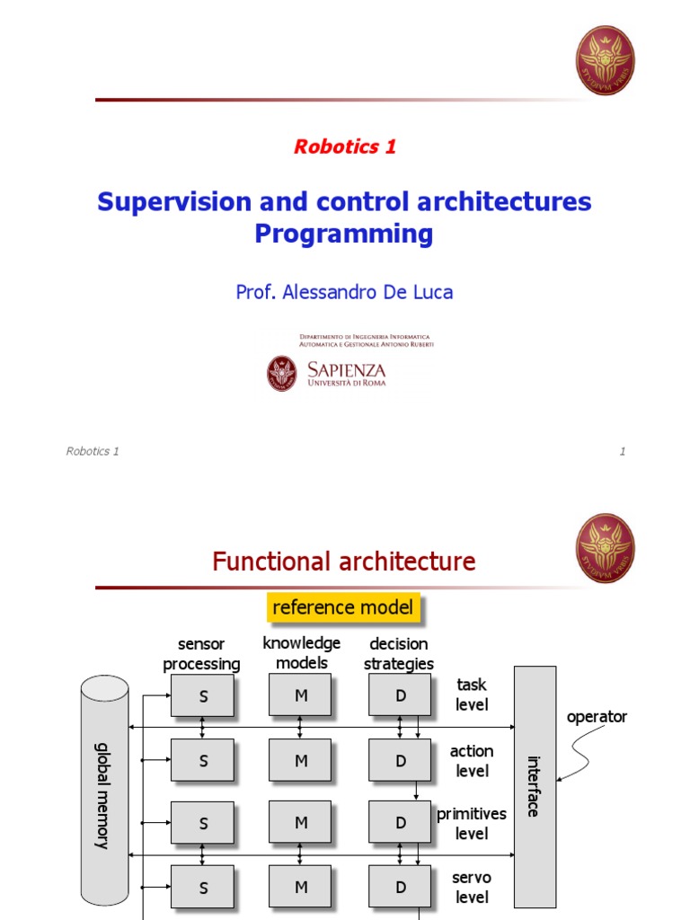 Supervision and Control Architectures Programming: Robotics 1 | PDF ...