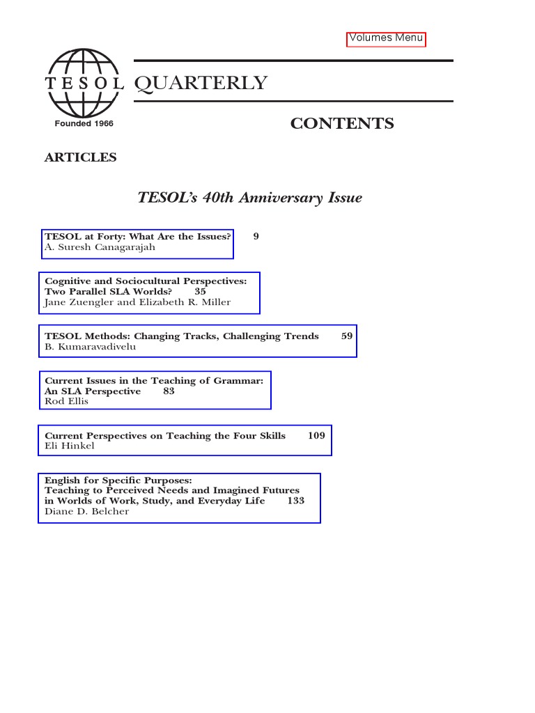 TESOL Quarterly Vol. 40, No. 1 | PDF | English As A Second Or Foreign ...