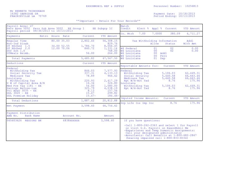 EStatement 20131018 00027 PDF Payroll Tax Louisiana