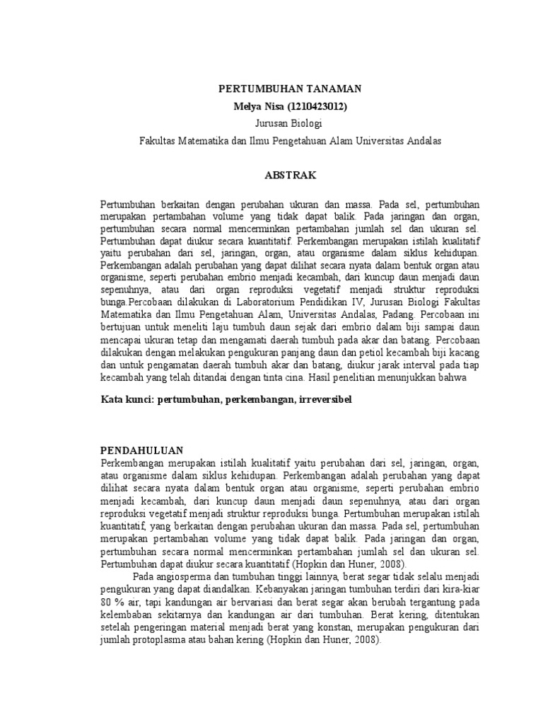 Jurnal Pertumbuhan Tanaman Pdf