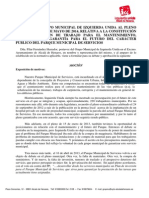 Moción de IU Relativa Al Mantenimiento y Continuidad Del Carácter Público Del Parque Municipal de Servicios