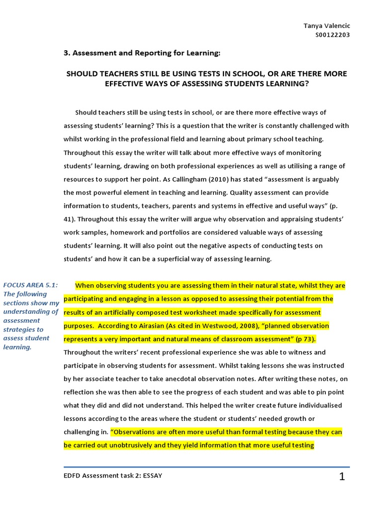 Assessment Of Student Learning