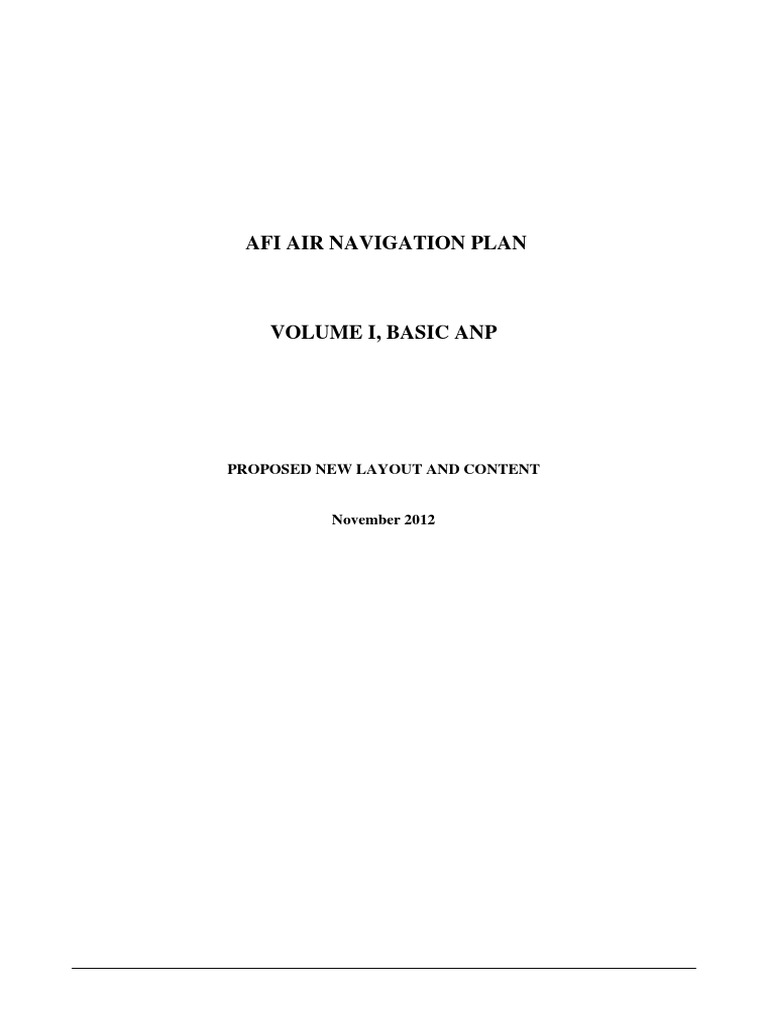 AFI Air Navigation Plan Overview | PDF | Safety | Air Traffic Control