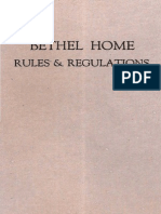 Bethel Home Rules and Regulations 1930