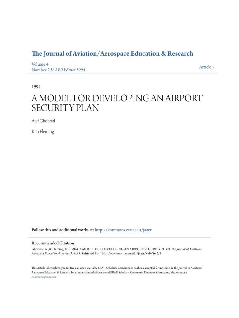 A Model for Developing an Airport Security Plan Airport Security