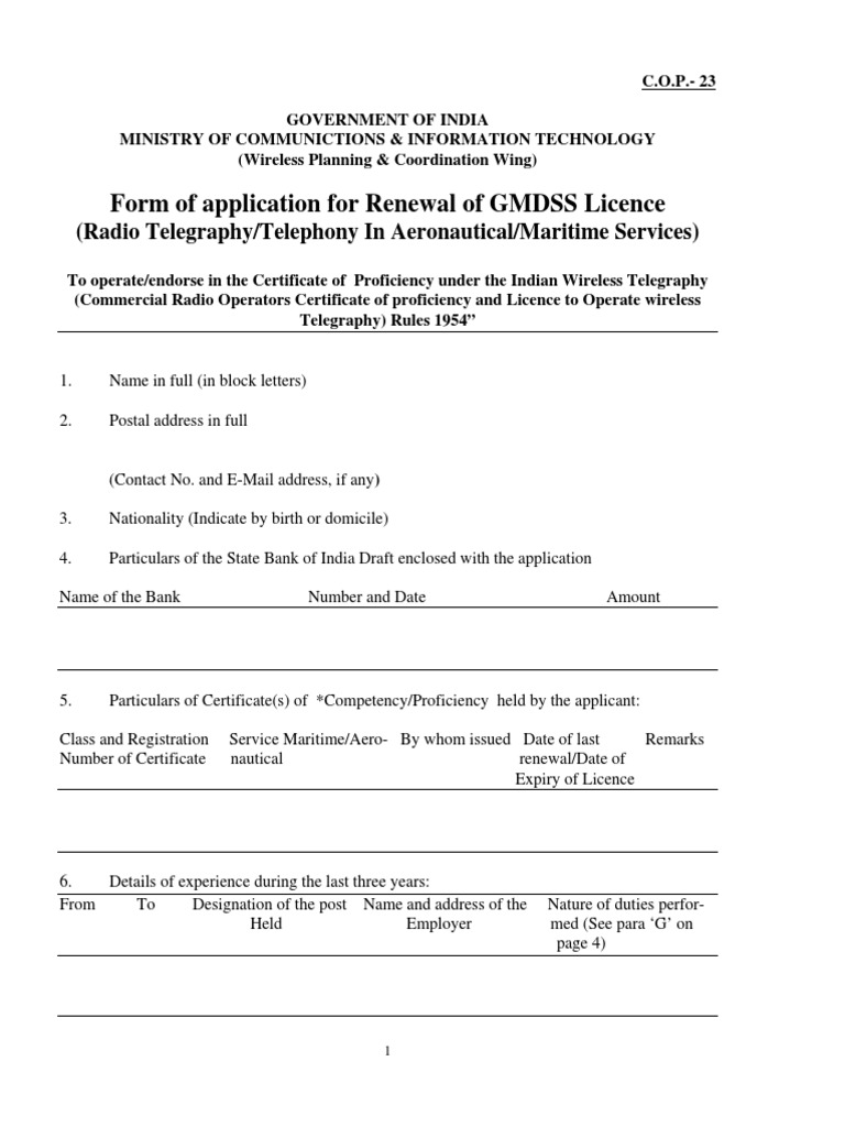 GMDSS GOC Renewal Application Guide | PDF | Telegraphy | Government
