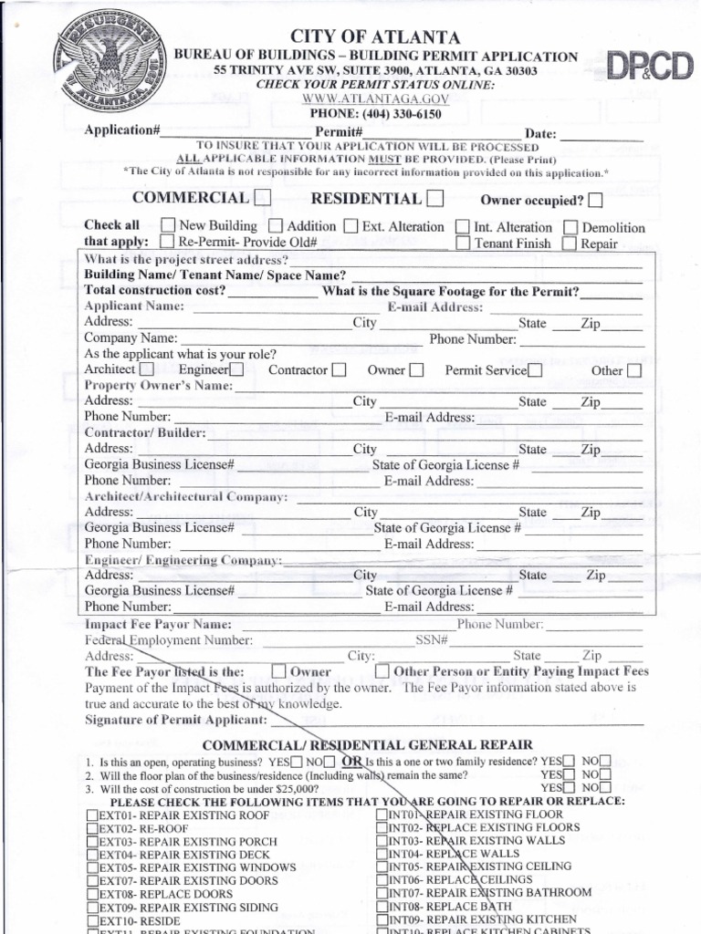 City of Atlanta Demolition Permit and Procedures Asbestos Business